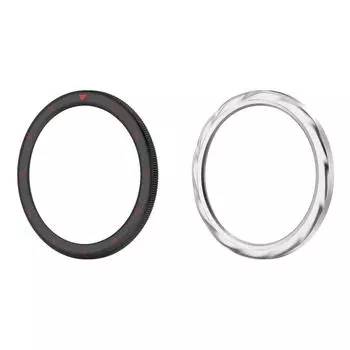 Металлическая рамка с кольцом из закаленного стекла для Xiaomi Watch S4/S3(Черный и красный)