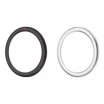 Металлическая рамка с кольцом из закаленного стекла для Xiaomi Watch S4/S3(Черный и красный)