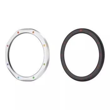 Металлическая рамка с кольцом из закаленного стекла для Xiaomi Watch S4/S3(Серебряная Радуга)