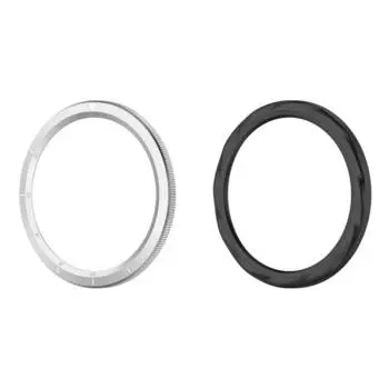 Металлическая рамка с кольцом из закаленного стекла для Xiaomi Watch S4/S3(Чешуйка Серебряная)