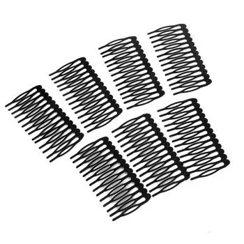 Металлическая расческа с 14 зубцами, направляющая для укладки волос, набор из 10 шт., черный