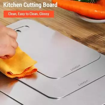 Металлическая разделочная доска для кухни, кемпинга, кемпинга, нержавеющая сталь/Ti, пищевая, легко моется Stainless Steel