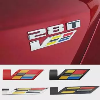 Металлическая решетка на боковое крыло автомобиля для V-логотипа Deville BLS Eldorado Tiburon SRX XT5 STS XTS ATS CT5 CT6 CTS small Black Sticker8.8*2.4cm