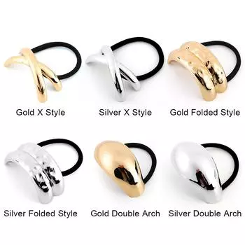 Металлическая резинка для волос, модная эластичная резинка для волос, ретро-манжета для волос, аксессуары для волос X style золотой