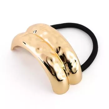 Металлическая резинка для волос с двойной аркой, резинка для волос в виде конского хвоста, винтажный геометрический головной убор, ретро-манжета для волос, блестящая веревка для волос, аксессуары для волос X style золотой