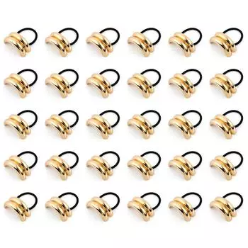 Металлическая резинка для волос с двойной аркой, резинка для волос с хвостиком, манжета для волос для женщин (Золото)