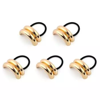 - Металлическая резинка для волос с двойной аркой, резинка для волос с конским хвостом, манжета для волос для женщин (Гол