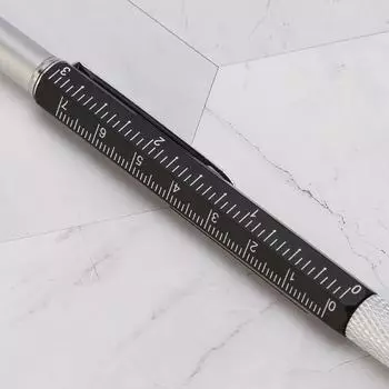 Металлическая ручка 6 в 1, многофункциональный инструмент, шариковая ручка, отвертка, линейка Spirit серебряный