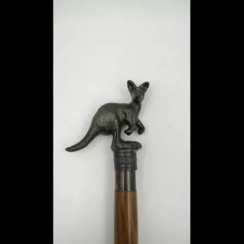 Металлическая ручка с антикварной отделкой в виде головы кенгуру, деревянная трость-трость-трость