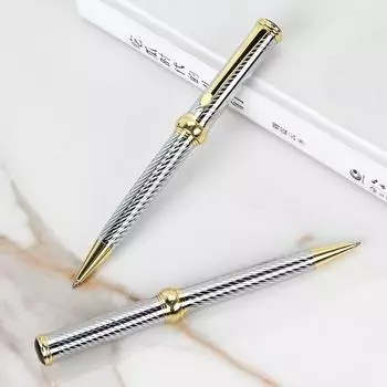 Металлическая ручка высокого класса с вращающимся стержнем толщиной 1,0 мм, подарочная ручка для офиса, шариковая ручка