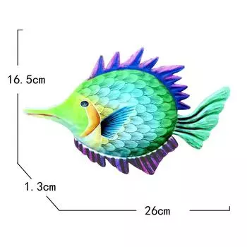 Металлическая рыба, настенное украшение, садовое ремесло, подвесное украшение, железное художественное произведение, статуя, скульптура, крытая и уличная статуя во дворе Green