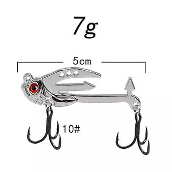Металлическая рыболовная приманка Vib 2-в-1, поддельные рыболовные приманки с дальним забросом, реалистичные 3D-глаза, рыболовные приманки для сома, окуня, форели, вибрирующие снасти 7g