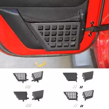 Металлическая сетка для передней и задней двери, карманный ящик для хранения, лоток для хранения водителя, пассажира, органайзер, подходит для Jeep Wrangler JK 2011-2017 Front Door 2/4 Door B