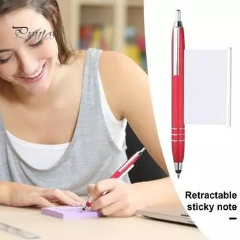 Металлическая шариковая ручка, выдвижной блокнот, прочная конструкция, гладкий зажим для письма, фиксирующий шариковую ручку красный