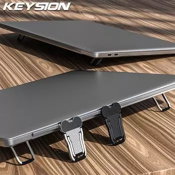 Металлическая складная подставка для ноутбука KEYSION, универсальный нескользящий кронштейн для Macbook Pro Air, держатель для ноутбука, держатель на ножках серебряный