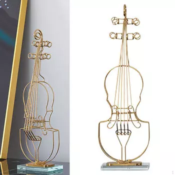 Металлическая скрипка скульптура орнамент ремесло декор коллекция простая фигурка современный инструмент Small