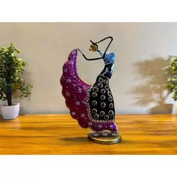 Металлическая статуэтка танцующей раджастханской леди, экспонат, настольные декоративные элементы, декоративные элементы для дома,