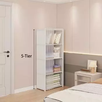 Металлическая стойка для хранения книг с задней панелью — простая сборка, экономия места, защита от пыли и универсальное решение для хранения в офисе, классе, арендованном помещении 5 Tiers-Single Row белый