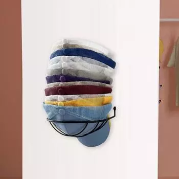 Металлическая стойка для хранения шляп Yousheng, настенная, без перфорации, прочная, вмещает до 30 шляп, экономит место, органайзер для шляп чёрный