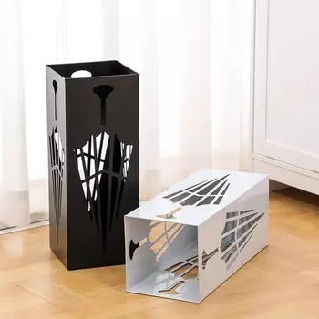 Металлическая стойка для хранения зонтов, большая вместимость, полая конструкция, нержавеющая, для использования в помещении и на открытом воздухе, маленький и большой держатель для зонтов чёрный