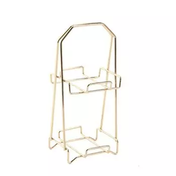 Металлическая стойка для выкладки для девочек, полка для выкладки кристаллов и минералов, металлическая рама, стойка для хранения косметических спонжей золотой