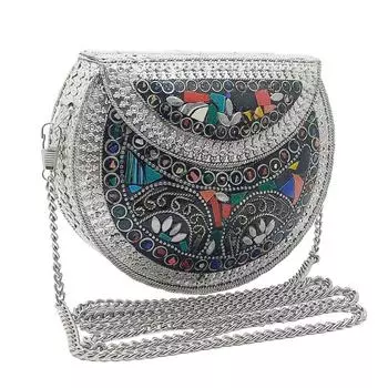 Металлическая сумка ручной работы маленького размера, кошелек для монет, этническая, свадебная, детская сумка, клатч для вечеринки