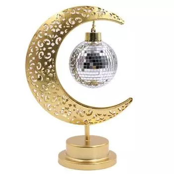 Металлическая светодиодная лунная лампа, мерцающее бесплатное мягкое освещение, креативный полый дизайн, ночник для спальни, украшение для прикроватной настольной лампы One Size A