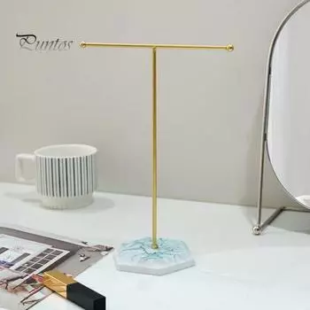 Металлическая Т-образная подставка для ювелирных изделий, держатель для ожерелий с устойчивым основанием, стойка для хранения ожерелий и браслетов, органайзер для ювелирных изделий A