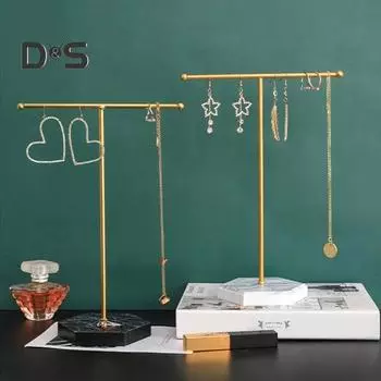 Металлическая Т-образная подставка для ювелирных изделий, держатель для ожерелий с устойчивым основанием, стойка для хранения ожерелий и браслетов, органайзер для ювелирных изделий A