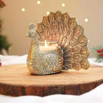 Металлическая танцующая фигурка павлина для удачи и любви | Подсвечник для домашнего декора, настольный, для гостиной | Выставочный экспонат