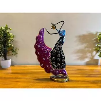 Металлическая танцующая леди Декоративная статуэтка Настольный декор Домашний декор Леди-музыкант Статуэтка Подарочный предмет