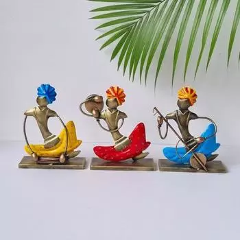 Металлическая танцующая леди Декоративная статуэтка Настольный декор Домашний декор Леди-музыкант Статуэтка Подарочный предмет