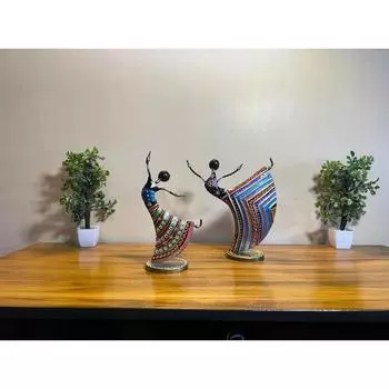 Металлическая танцующая раджастханская леди, украшение стола, статуэтка музыканта из металла ручной работы