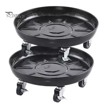 Металлическая тележка для растений с колесами, прочная, вращающаяся на 360 градусов, круглая колесная подставка для растений, основание для горшка с деревом и цветком 26cm бронзовый/красный