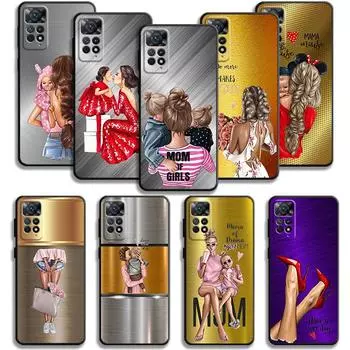Металлическая текстура с узором «Супер мама», модная девушка для Xiaomi Redmi Note 11t 11s 11 10 8 Pro 9 9s 9t для Mi 10 8 9a 9c 12c K60 Shell For Redmi Note 10Pro