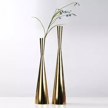 Металлическая текстура, украшение для дома, тонкая талия, художественный цветочный сосуд, романтический ужин при свечах, реквизит, узкая ваза