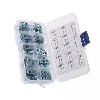 Металлическая U-образная зажимная гайка для автомобильных деталей с синим и белым цинковым покрытием Синяя и белая цинковая гайка