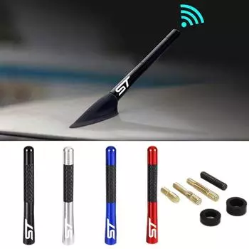 Металлическая универсальная автомобильная радиоантенна из углеродного волокна 12 см для ST stline Focus 2 3 MK2 MK3 MK1 Fusion Everest Escape Explorer чёрный