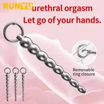 Металлическая уретральная бусина Катетер из нержавеющей стали Уретральный плаг Стимуляция конского глаза Металлический уретральный дилататор Взрослые секс-игрушки для мужчин S