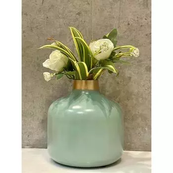 Металлическая ваза для цветов для домашнего декора и гостиной, винтажный декор, античный декор для домашнего декора (18X18X18 См, Блестящая Медь)