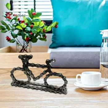 Металлическая велосипедная цепь, украшение, ретро-железный велосипед, модель велосипедной цепи, декор для книжной полки, мини-велосипед, подарок для любителей велосипедов чёрный