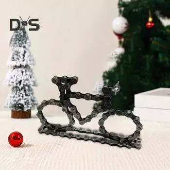 Металлическая велосипедная цепь, украшение, ретро-железный велосипед, модель велосипедной цепи, декор для книжной полки, мини-велосипед, подарок для любителей велосипедов чёрный