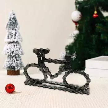 Металлическая велосипедная цепь, украшение, ретро-железный велосипед, модель велосипедной цепи, декор для книжной полки, мини-велосипед, подарок для любителей велосипедов чёрный