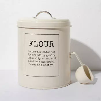 Металлическая винтажная жестяная банка для хранения пищевой муки, прочный контейнер на 5 литров