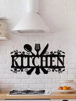 Металлическая вывеска на кухне, Декор стен Металлическая вывеска для декора кухни в деревенском стиле, Украшение загородного фермерского дома на Пасху Марди Гра для вашего дома, кухни или столовой чёрный
