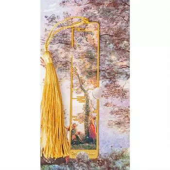 Металлическая закладка для масляной живописи с длинной кисточкой, закладка для страниц, креативная клипса для чтения книг 02