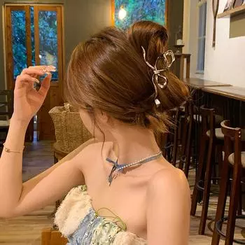 Металлическая заколка-бантик с ветром, модный и простой дизайн, милая и классная заколка-зажим для волос, элегантные и модные аксессуары для волос