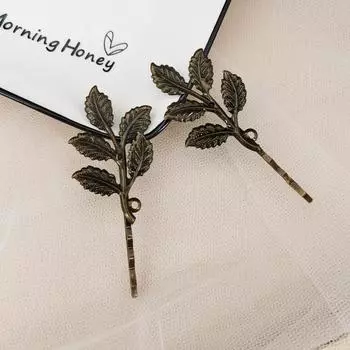 Металлическая заколка для волос в виде золотого листа, женская заколка-автомат, цветы, стразы, аксессуары, украшения, подарки