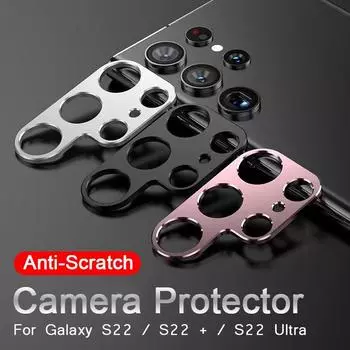 Металлическая защита объектива камеры для Samsung Galaxy Note 20 S20 S22 Plus S22 Ultra Galaxy S21 FE Z Fold 2 3 A72 A52, кольцо с защитой от царапин S22 чёрный