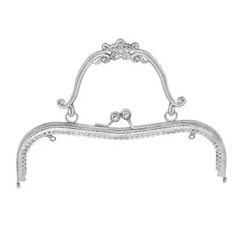 Металлическая застежка для кошелька Рамка Винтажная сумка Застежка Поцелуй Замок Мини-рамка для кошелька Застежка Поцелуй Изготовление сумок серебряный